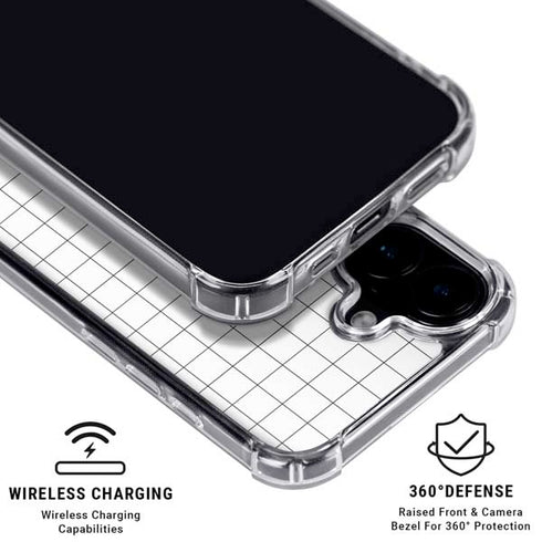 White Grid iPhone 16 Clear Case